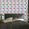 White and turquoise flowers wallpaper for living room and bedroom 50x1000