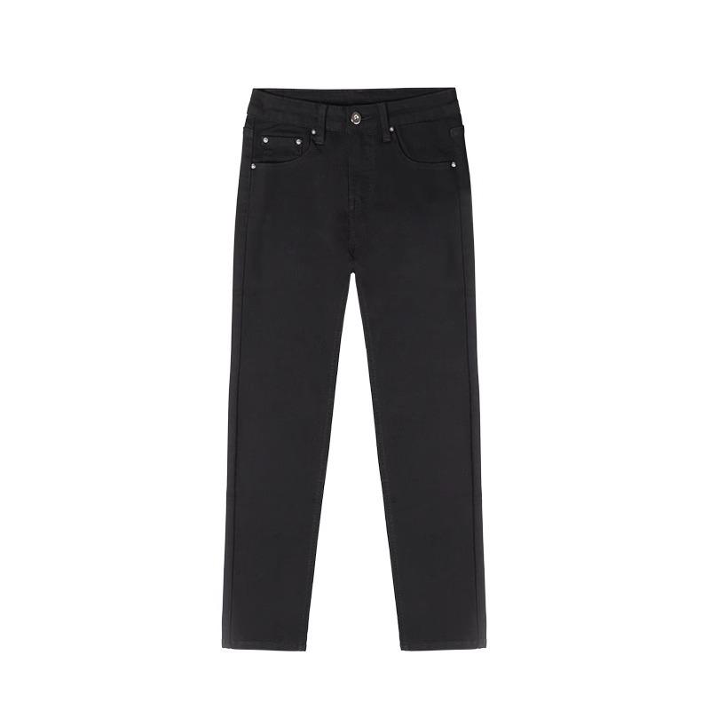 Women's High Waist Slimming Black Cigarette Jeans - Spring 2025 Collection, Stretch Cropped Straight Leg Pants