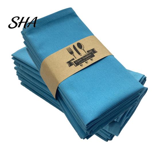 Farmhouse Style Napkins Rustic Linen Napkin, 16 Inch Cloth Solid Color Stitched Machine Washable Napkin for Dining Table Wedding Bridal Shower