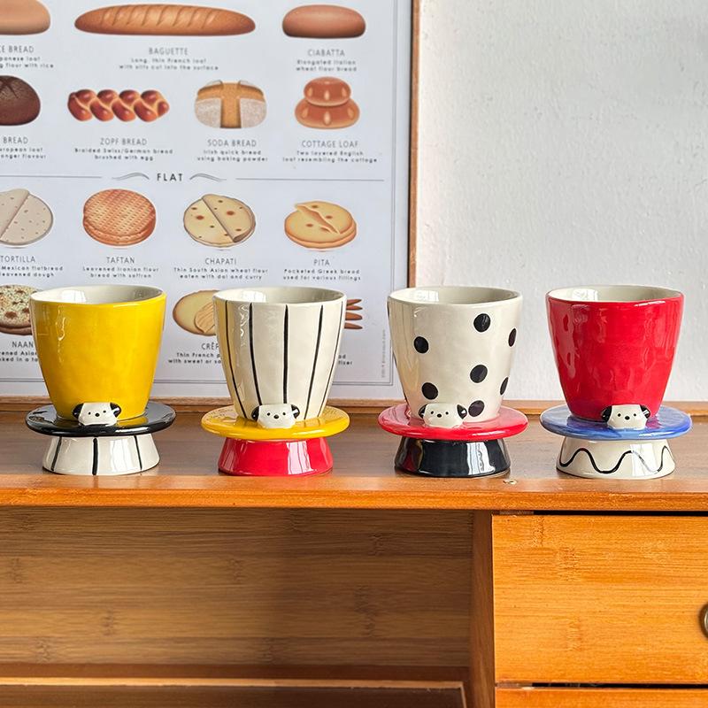 Kreskówkowy Szczeniak Ceramiczny Kubek Kreatywny Kubek na Kawę Mleko Herbatę Wodę Uroczy Dziecięcy Kieliszek Śniadaniowy Domowy Kubek na Lody