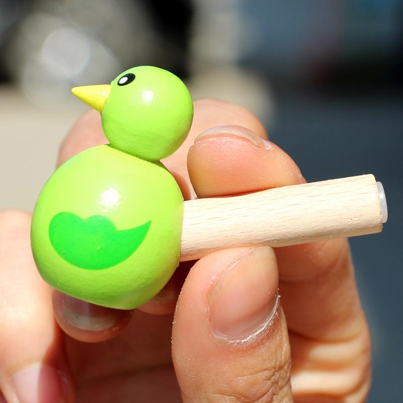 1PC Cartoon Bird Whistle Musical Instrument Toy Kids Early Learning Playthings Wooden Music Toy Educational Games Ideal for Children Bath Toy