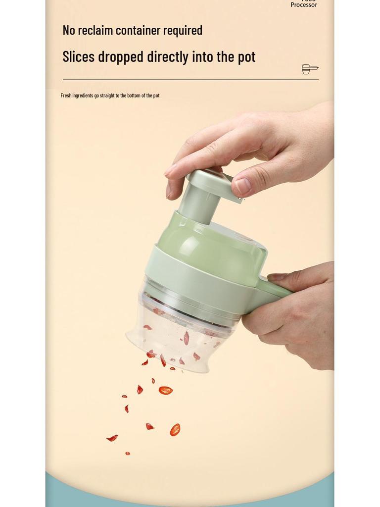 Gatling Wireless Mini Garlic & Vegetable Chopper - Electric Puree, Mincer, Masher & Cutter