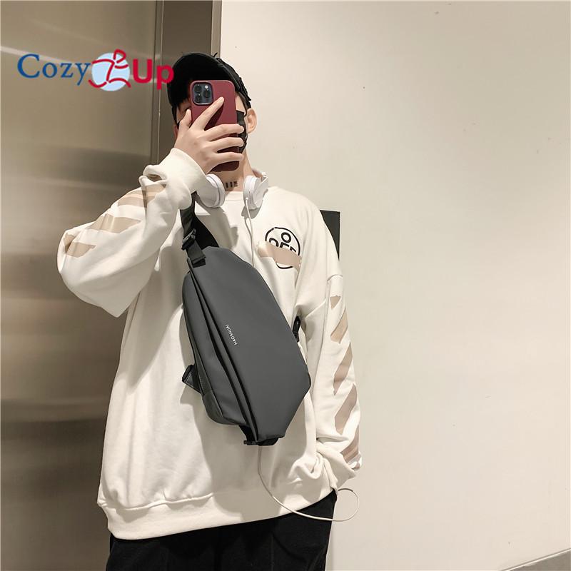 Cozy Up Men's Chest Bag Fashion Casual Shoulder Bag Multi Functional Waterproof Crossbody Bag Cross Border