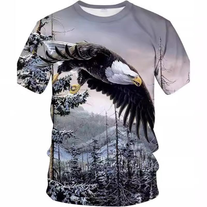Summer Creative Mexican Eagle Hunting T-shirt Casual Fashion Versatile Comfortable Short Sleeved T-shirt