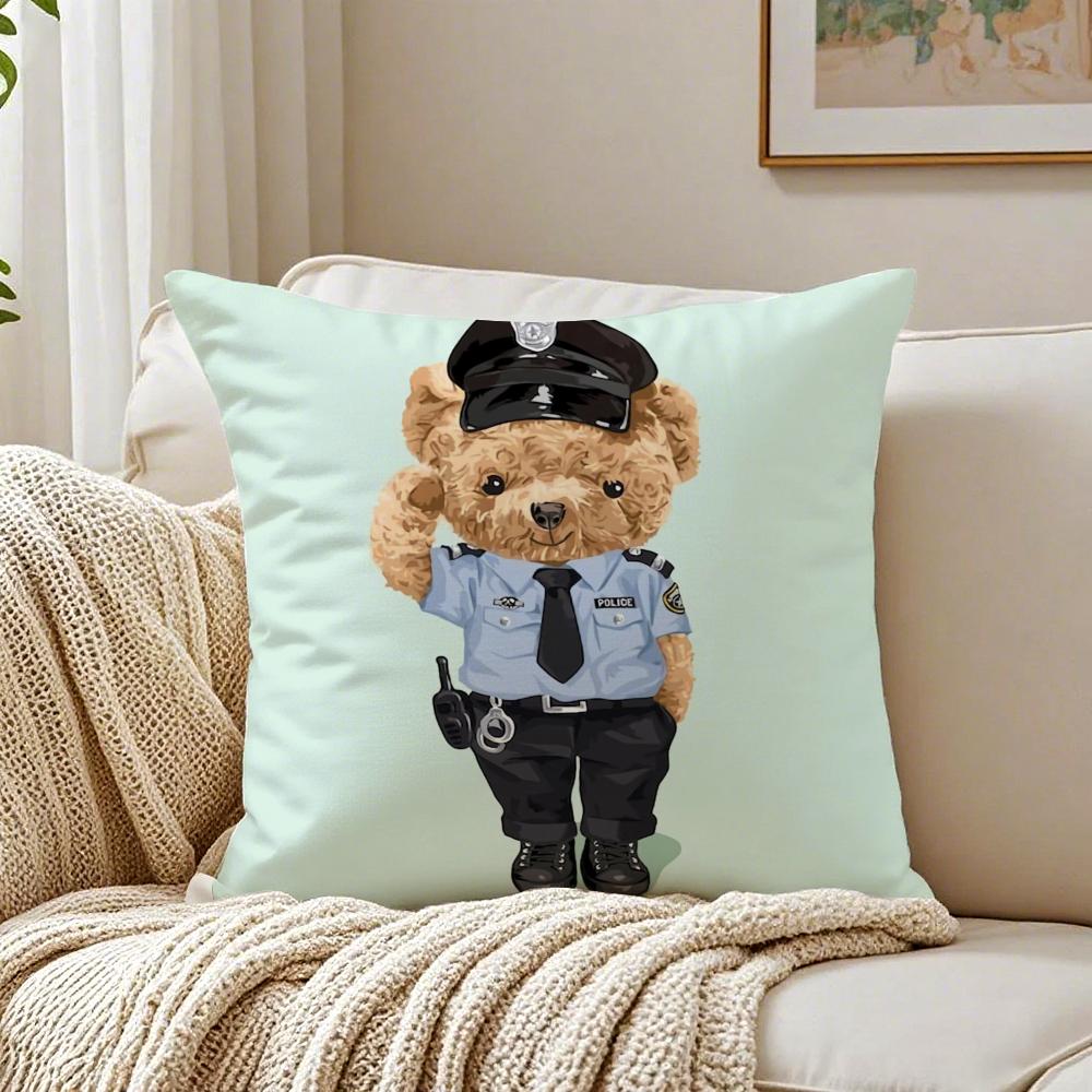 Orso Preppy Americano Moda Carino PPolo Copricuscino Federa Antiacaro Soggiorno Divano Decorazione Cuscino Stanza
