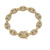 BB017 12mm 7" 8" Brass Setting CZ Cuban Chain Bracelet Iced Out Cubic Zircon Bling Bling