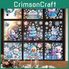 Decor Window Christmas Stickers Set With Snowflakes Snowman Celebration For