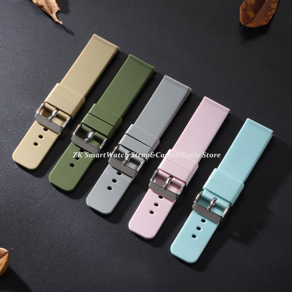 Soft Silicone Watch Strap 16mm 18mm 20mm 22mm 24 for Omega Wristband Quick Release Candy Color Watchbands for Men Women Bracelet