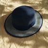 British Retro Gray And Blue Woolen Flat Top Top Top Hat Felt Hat Japanese Autumn And Winter Women'S Simple And Versatile Elegance
