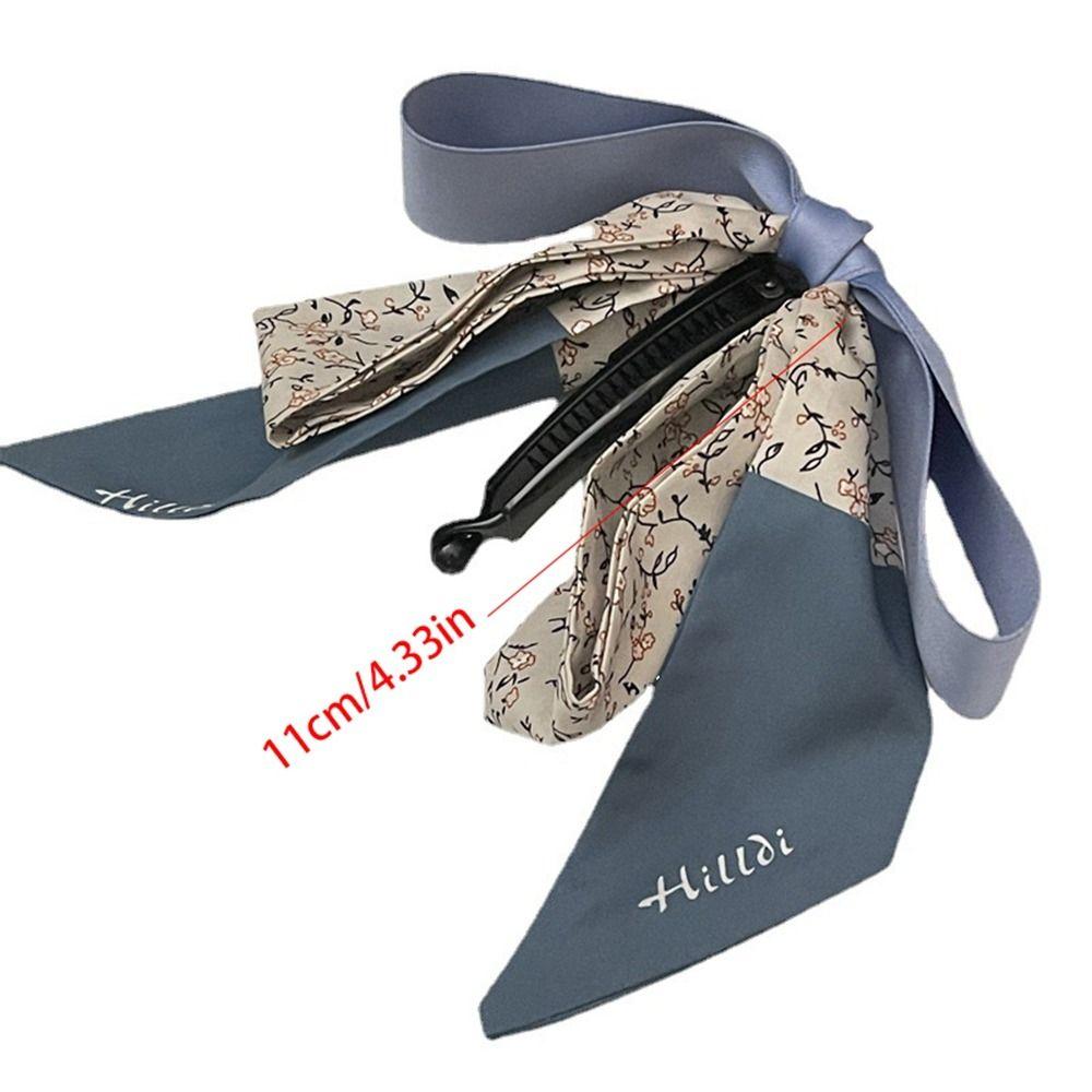 Cute Ribbon Bow Banana Clip Silk Scarf Hairpin Bowknot Hair Clip Korean Style Headdress Hair Claw Girls