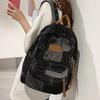 Student School Bag Denims Patched Backpack Girls Aesthetic Backpack Travel Bag Large Capacity Casual Daypacks