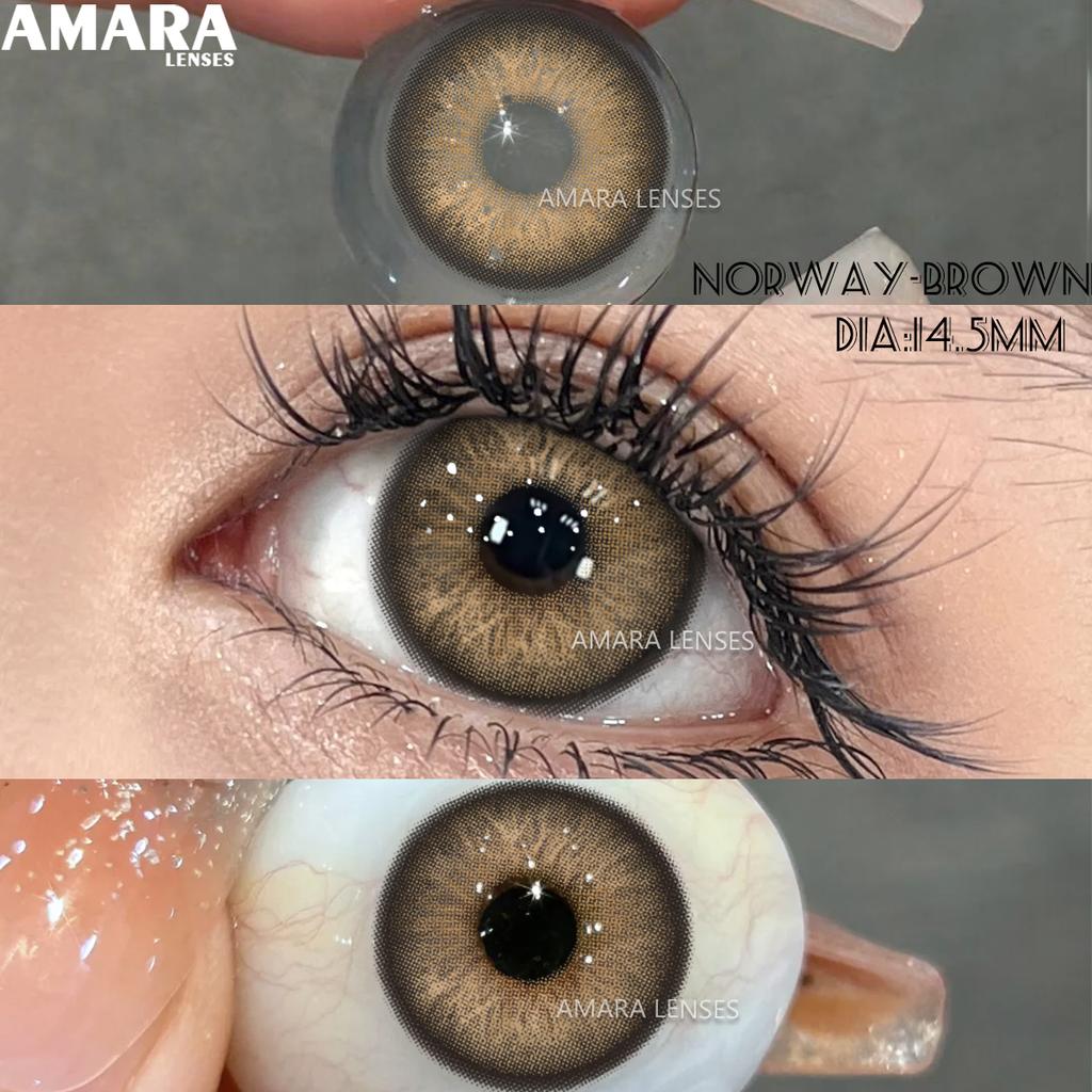 AMARA Contact Lenses Big Black Eyes Cosmetic Contacts Lenses Beautiful Yearly Colored Contact Natural Lenses for Eyes 2pcs/Pair