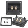 Two-Position Speaker Terminal Box with Plastic Posts and Sealing Gasket for HiFi Audio Wiring