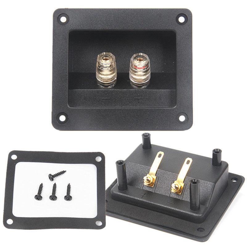 

Two-Position Speaker Terminal Box with Plastic Posts and Sealing Gasket for HiFi Audio Wiring Other