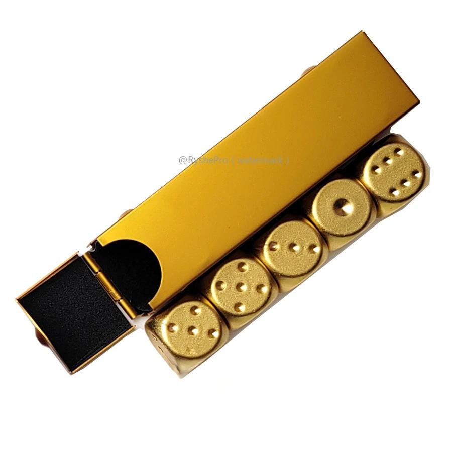 5 in1 Metal Dices with Precision Aluminum Alloy for Poker Party Game Rounded Corners Dice Set Toy Portable Dice Boyfriend Gift