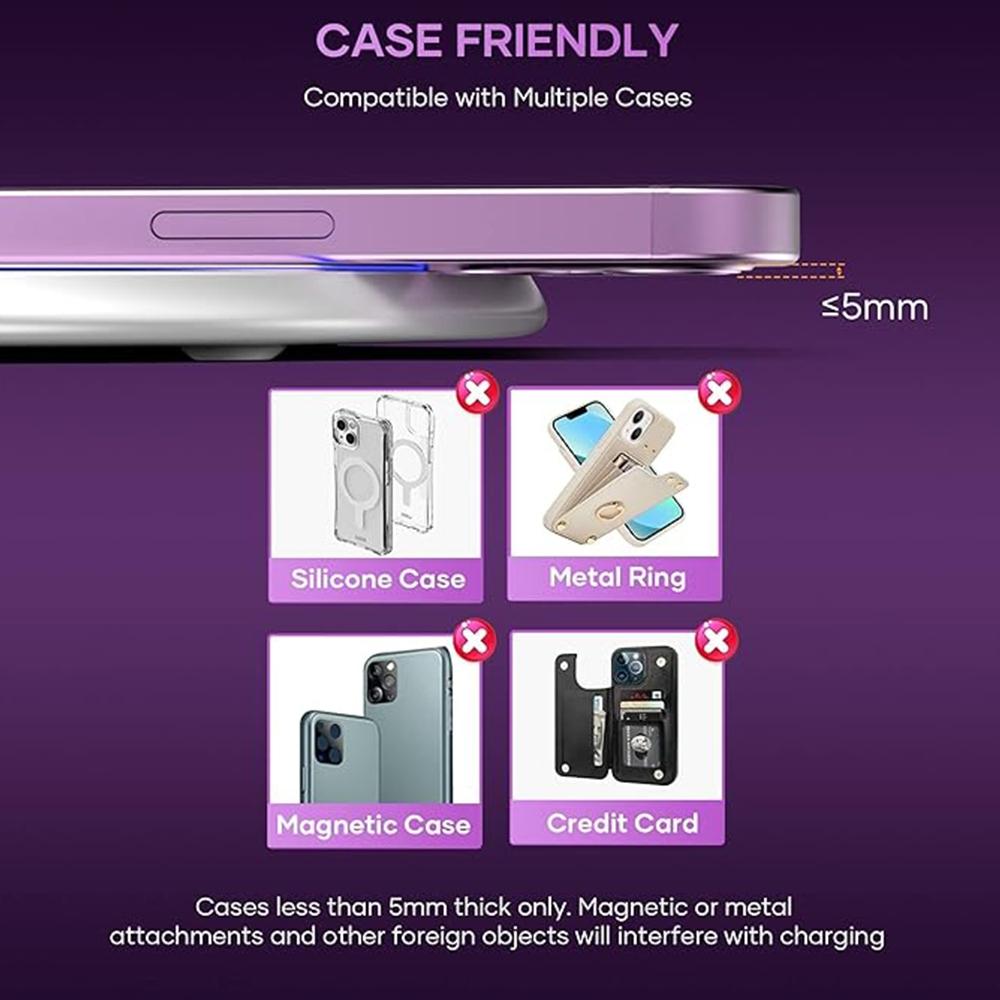 60W Fast Wireless Charger Pad Stand Phone Qi Wireless Charging Dock Station Induction Chargers For Phone 14 13 12 11 Android Phone