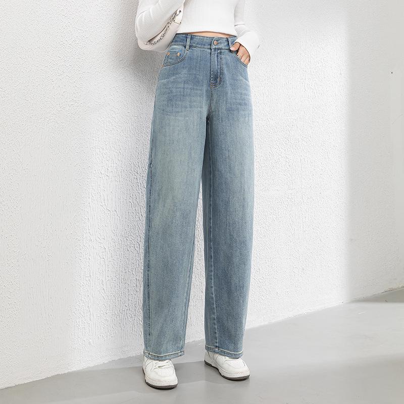 

Women s High-Waist Loose-Fit Black Scimitar Jeans - Spring 2025 Fashion 2XL (65-70 kg) синій