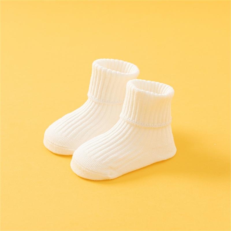 2pcs Anti Skid Toddler Socks Soft Crew Length Socks Middle Tube Design For Secure Movement On Hardwood Floors