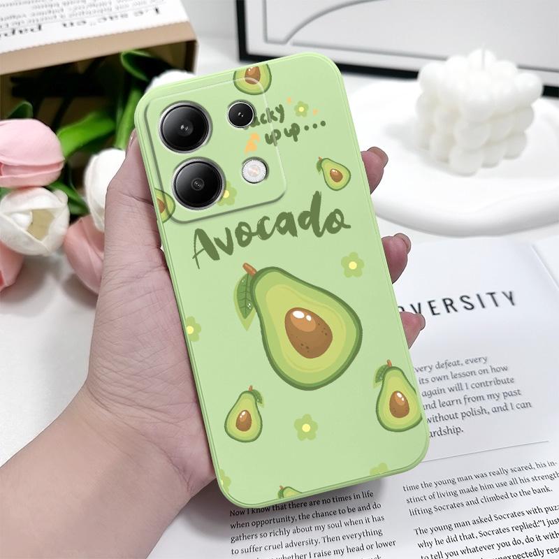 Pollen Avocado Phone Case For Xiaomi Redmi Note 14 13 12 12S 11 11S 10 10S 9 9S Pro Plus 4G 5G Liquid Silicone Cover