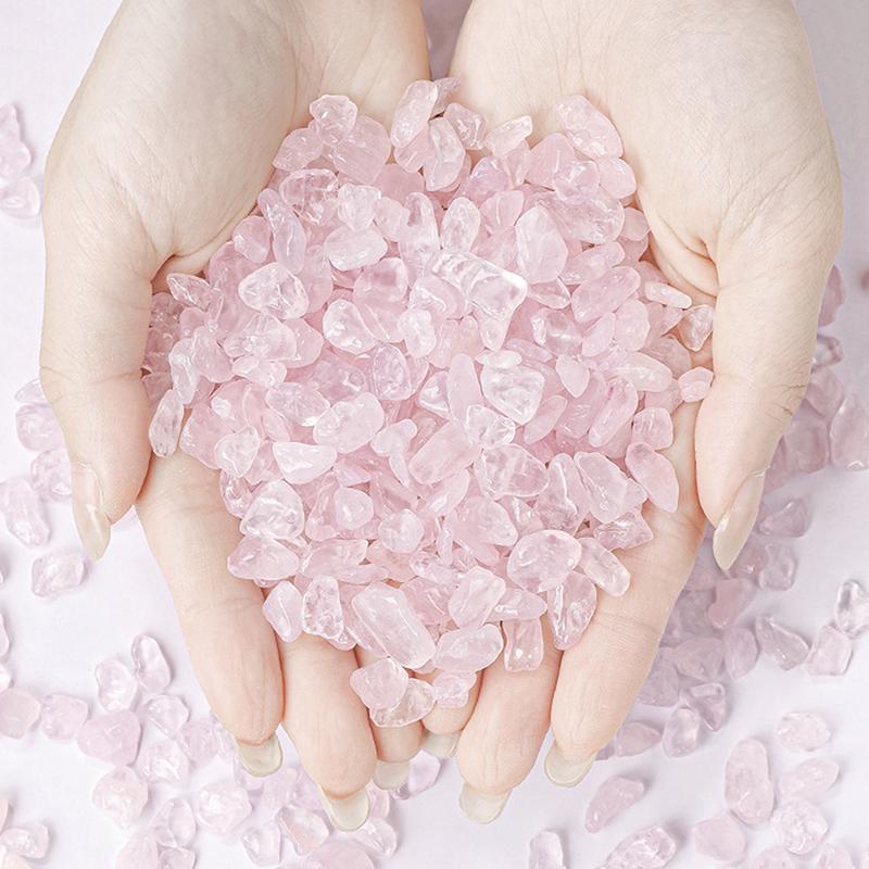 500G/Bag Natural Stones Rose Quartz Material  Gravel Stone Chips Ore Minerals Reiki Specimen Gemstones Aquarium Decor