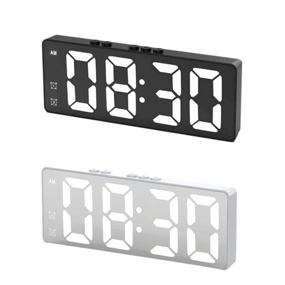 Mirror Display LED Mirror Clock Sound Control Large Number Digital Alarm Clock Mute Function Adjustable Brightness