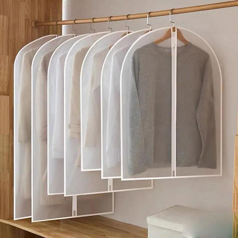 1PC Clothes Storage Bag Clothes Dust Cover Washable Household Clothes Hanging Bag Transparent Environmental Protection Coat Cover