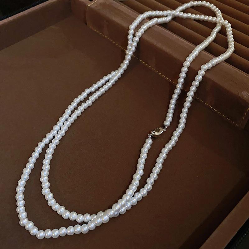 French pearl necklace simple commuter versatile collarbone chain design sense creative necklace women