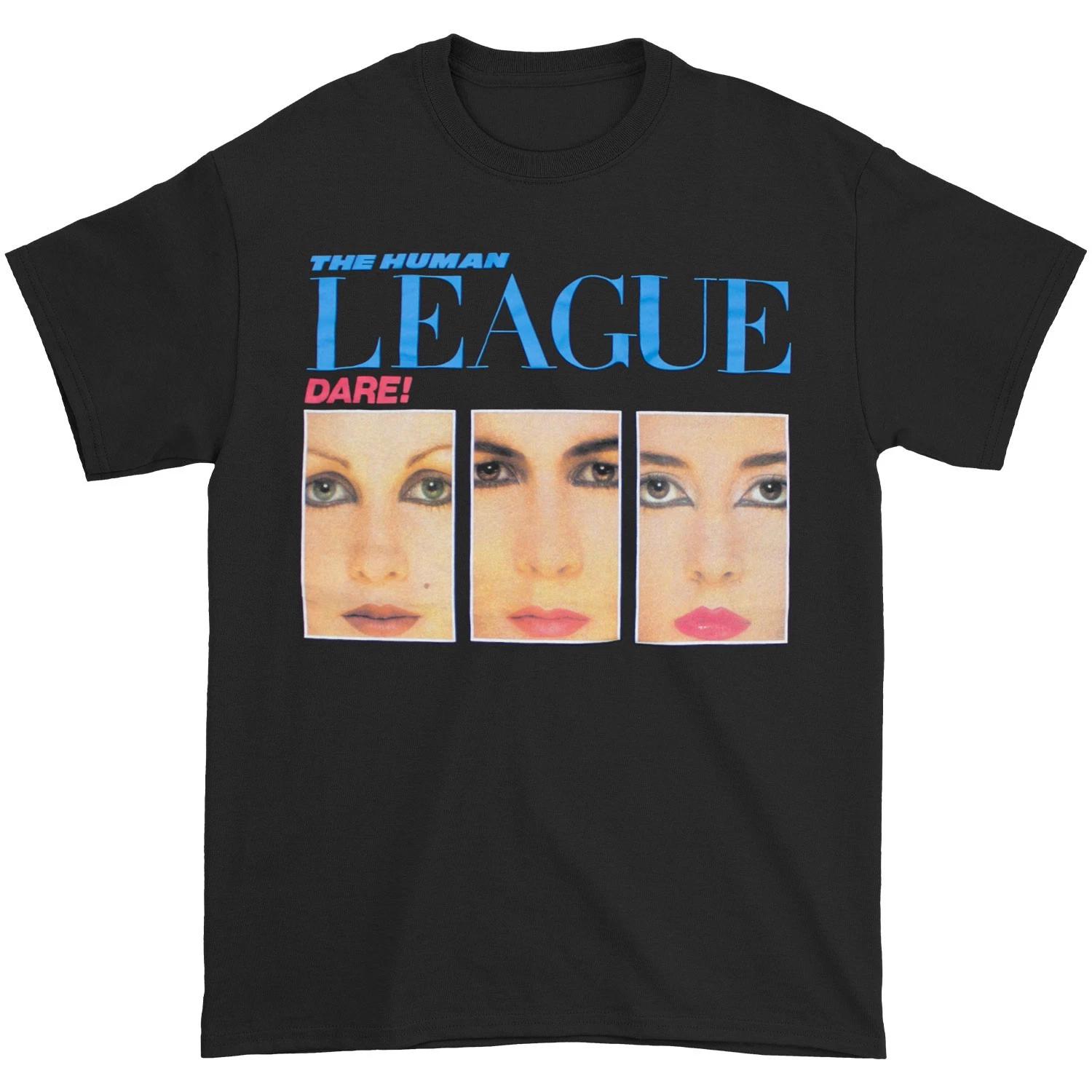 Men s Human League Dare Black T-shirt Medium Black XL