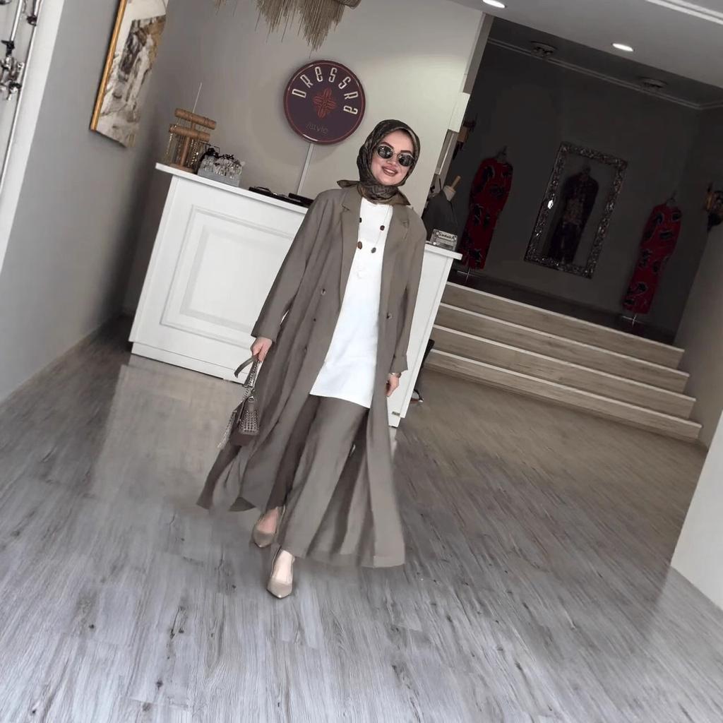 Middle East Arabian Women's New Fashion Loose Casual Cardigan Long Dress Shirt Long Dress
