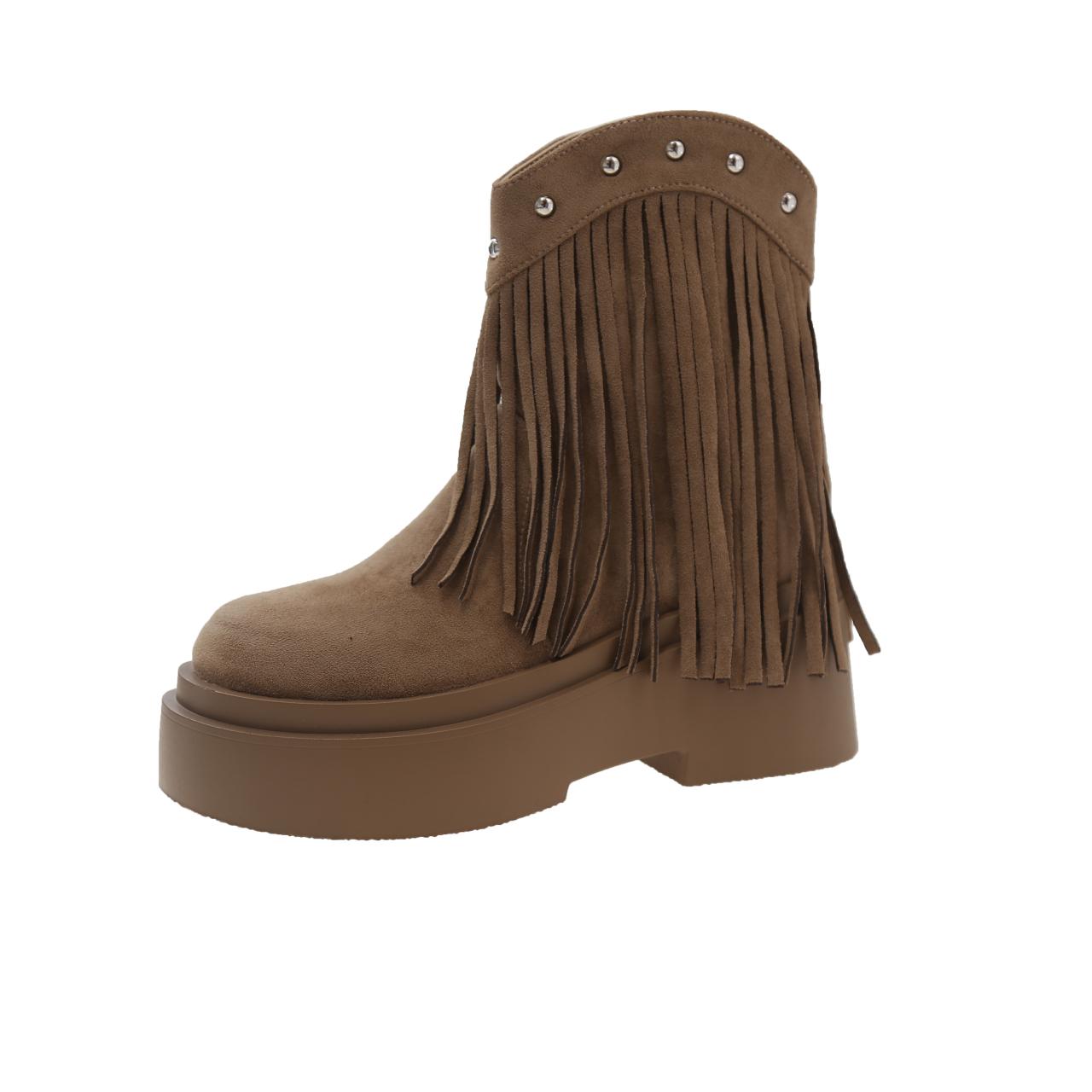 

Модные женские ботильоны с кисточками и боковой молнией для улицы, износостойкие, осень-зима 2024, повседневные, удобные, на квадратном каблуке, женские ботинки 40 хаки