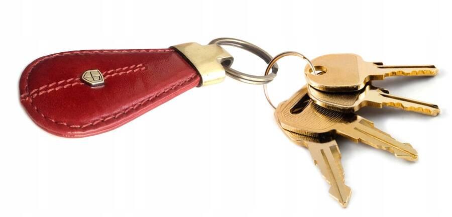 Red Leather Keychain - Peterson