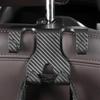 4 in 1 Car Seat Headrest Hook and Phone Stand Headrest Hanging Holder Carbon Fibre Pattern Car Rear Seat Storage Hanger
