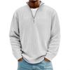 2026 Autumn Men's Casual Corduroy Polo Shirt with Stand-up Collar and Zipper