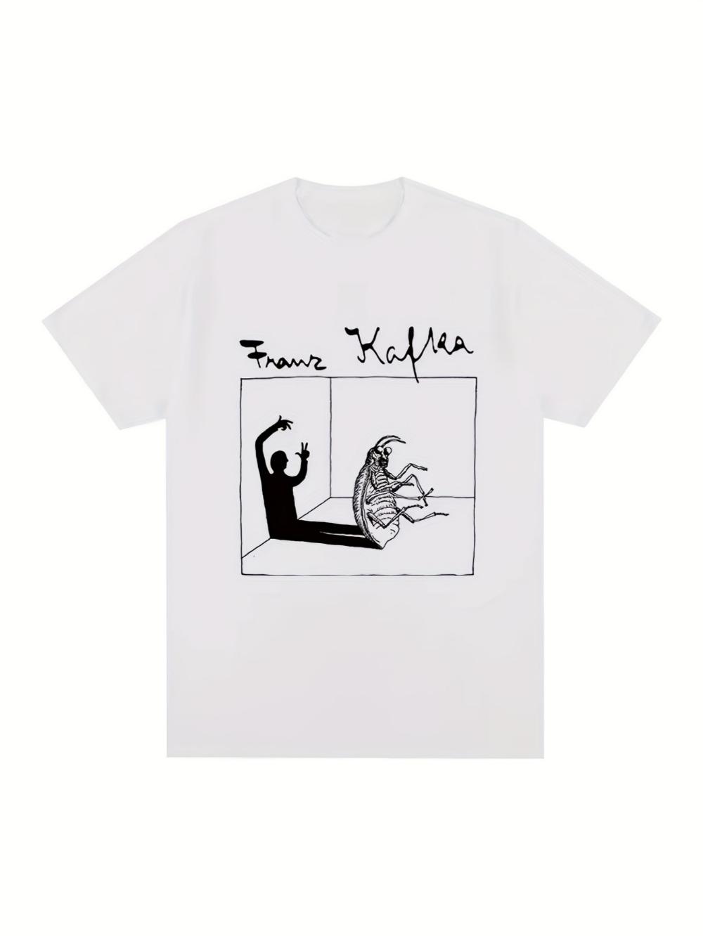 Unisexs Franz Kafkas Metamorphosis Tshirt Greg Samsa novel print shortsleeved shirt Casual loosefitting fashionable shirt S