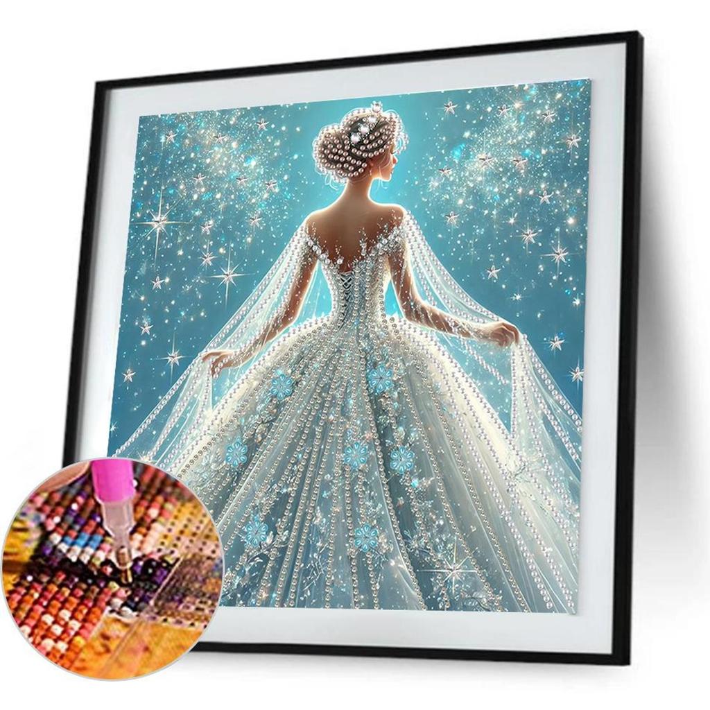 5D DIY Partial Special Shaped Drill Diamond Painting Kit Girl Decoration 30x30cm