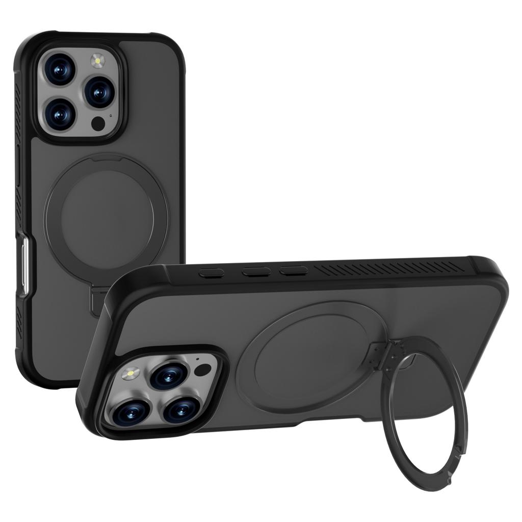 GW20 Für iPhone 16 Pro Max Hülle Kompatibel mit MagSafe Skin-Touch TPU+PC Ständer Handyhülle