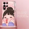 Cartoon Cute girl fashion funny Phone Case Glass TPU Smartphone for Samsung Galaxy S26 S25 S24 S23 S22 FE Ultra Plus coque Funda