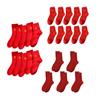 10 par Unisex Nyttår Røde Sokker Kinesisk Broderi Mellomlange Elastiske Sklisikre Velstand Lykke Symbol Svetteabsorberende Feiringssokker