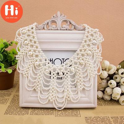 Ahoj Perlový náhrdelník Dutý límec Elegantní Imitace Statement