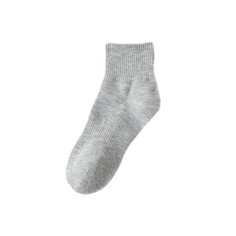Thick Mid-calf Socks, Summer Lightweight Cotton Socks, Spring and Autumn Sweat-absorbing and Breathable Plain-colored Short Socks