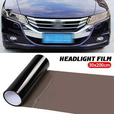 30x200cm Film PVC Voiture Teinte Phare Feu Arrière Wrap Couverture Film Adhésif Couverture Film Blindé Brillant Transparent Noir Clair Fumée
