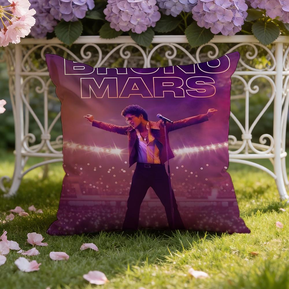 B-Bruno M-mars Singer Cushion Cover Home & Car Dual-Scene Pillow Cover: Reversible for Premium Comfort