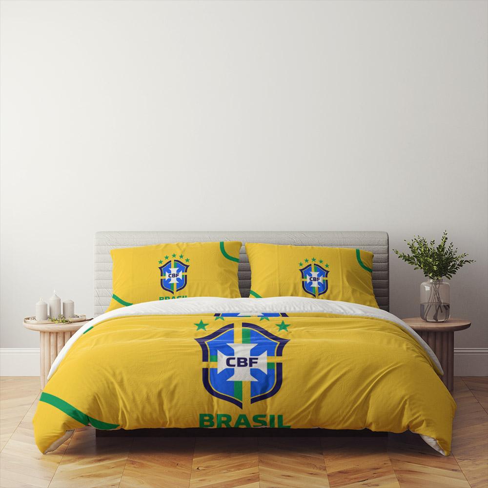Ensemble de housse de couette d'équipe nationale de football de renommée mondiale, Housse de couette Simple Double Full Queen King, RU, GB, FR, BR, AR, PT 150x200cm