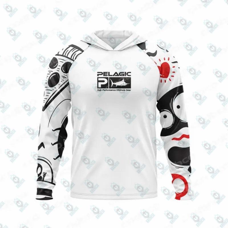 Dunkelblau UV-Schutz Langarm Angel-Kapuzenpullover