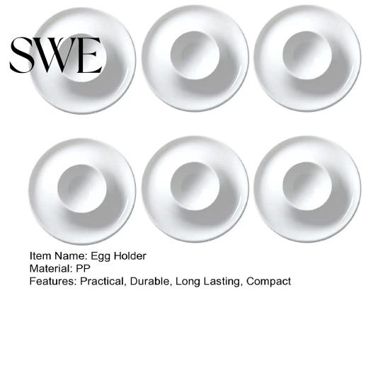 Square Egg Cups 4/6Pcs White Food Grade BPA Free High Sturdy Base Holders Durability Compact Size Portable Boiled Set