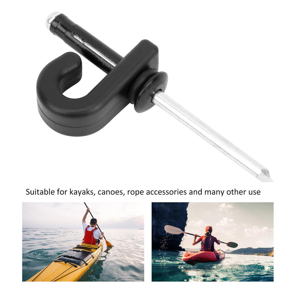 Dugout Plastic J Shape Hook Tail Deck Elastic Rope Hanging Buckle Aluminium Rivet Set