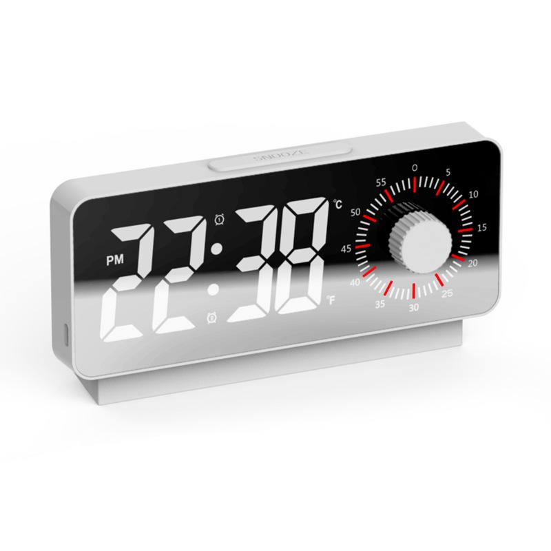 Digital Alarm Clock with Visible Timer  Snooze Temperature Date Knob Countdown Table Clock Dual Alarm Night Mode LED