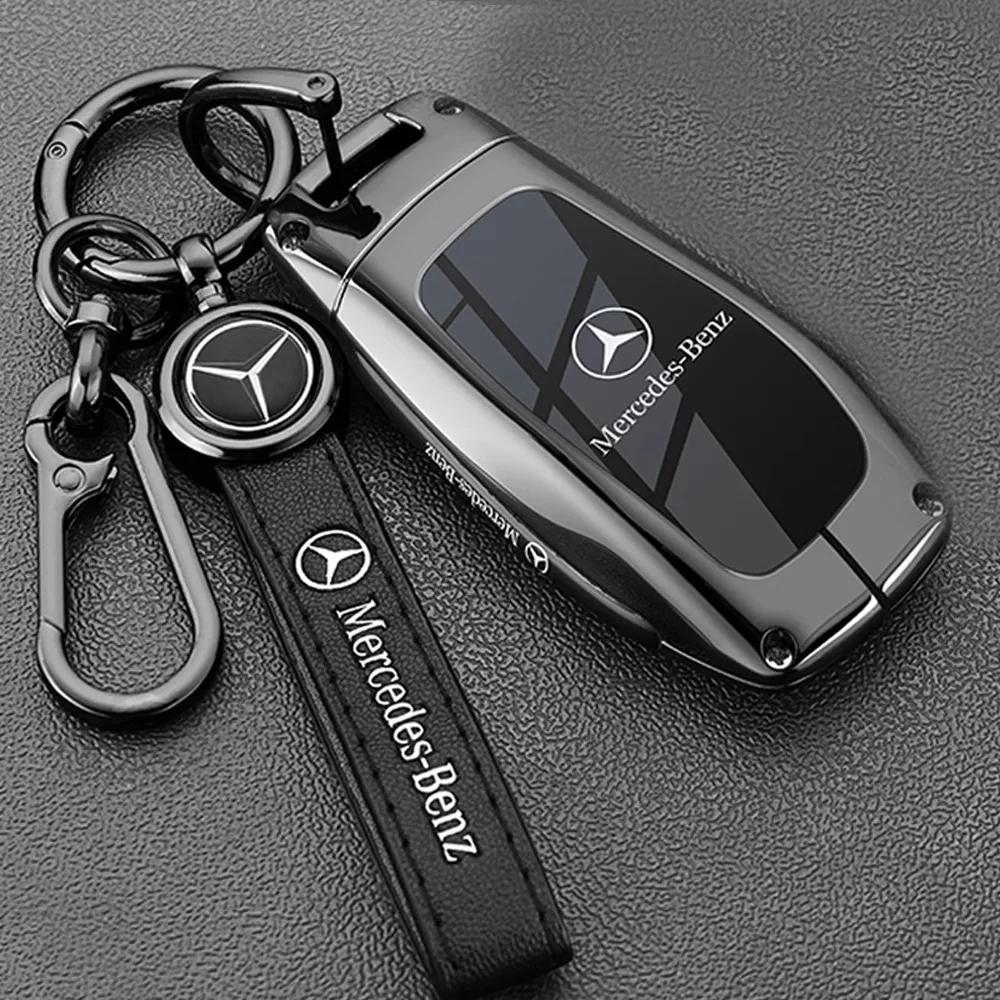 Zinc Alloy Car Remote Key Case Cover Shell For Mercedes Benz A C E S G Class GLC CLE CLA GLB GLS W177 W205 W213 W222 X167 AMG FF2