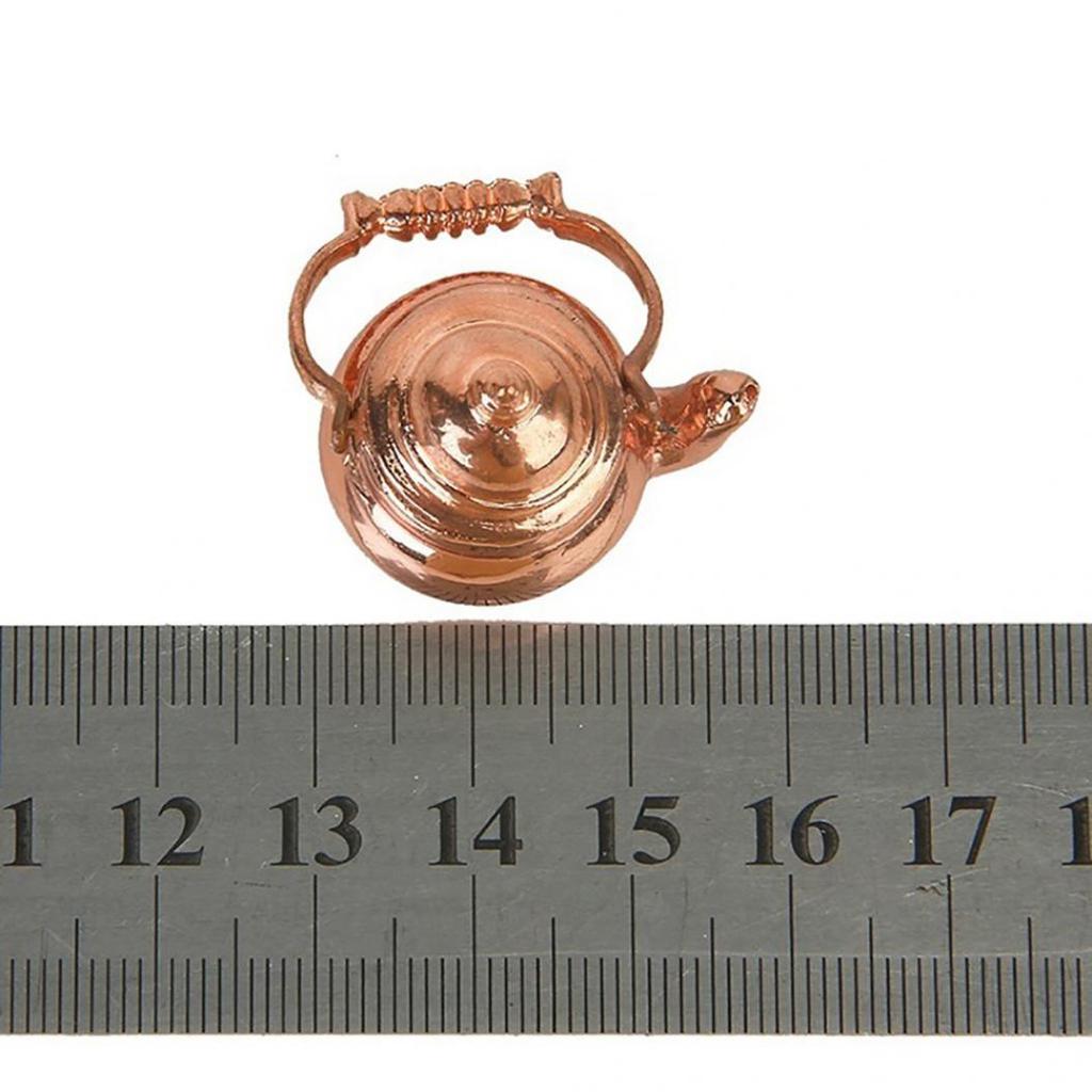 Retro Miniature Kettle Open Lid Toy 1/12 Scale Dollhouse Fairy Doll Home Decor