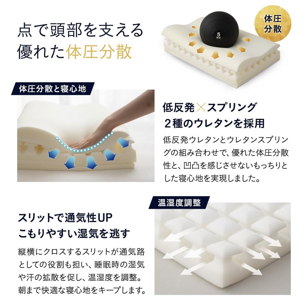 EMOOR Premium Pillow, 3-Layer Construction, Height Adjustable from 9 to 14 cm, Suitable for Side Sleepers